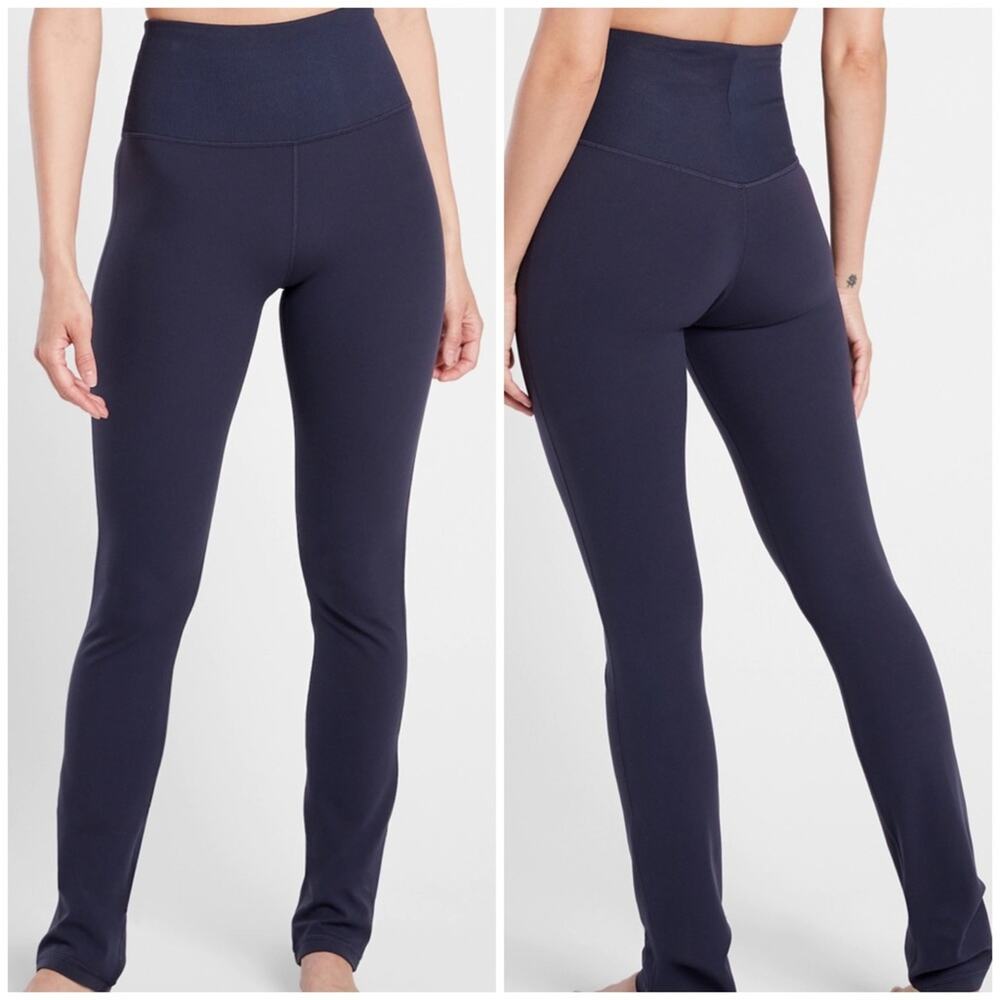 Athleta Studio Rib Legging Yoga Pant Navy XXS NEW